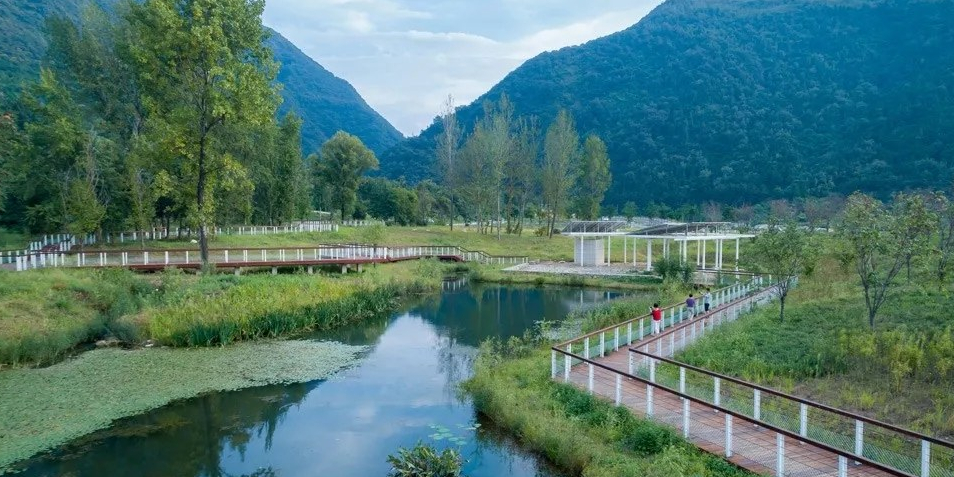 秦岭国家植物园田峪河湿地